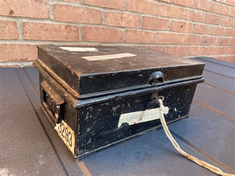 metal deed box history|A BLACK.